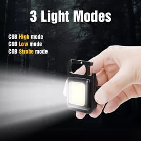 Multi-Function COB Rechargeable Keychain Light Mini Flashlight Portable Pocket Work Light
