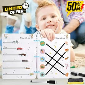 A4 Kids Educational Learning Tracing Book ( 64 Pages)  With Two Markers Duster Attached (big Size)