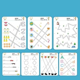 A4 Kids Educational Learning Tracing Book ( 64 Pages)  With Two Markers Duster Attached (big Size)