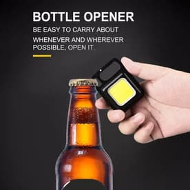 Multi-Function COB Rechargeable Keychain Light Mini Flashlight Portable Pocket Work Light