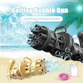 Gatling Bubble Machine, 8-Hole Bubble Gun Automatic