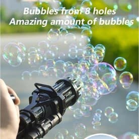 Gatling Bubble Machine, 8-Hole Bubble Gun Automatic