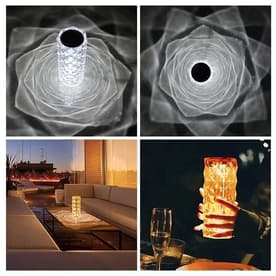 Crystal Diamond Table Lamp RGB 16 Colors with Touch & Remote Control - 21 cm Large Size