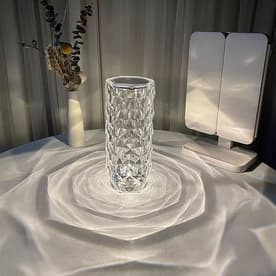 Crystal Diamond Table Lamp RGB 16 Colors with Touch & Remote Control - 21 cm Large Size