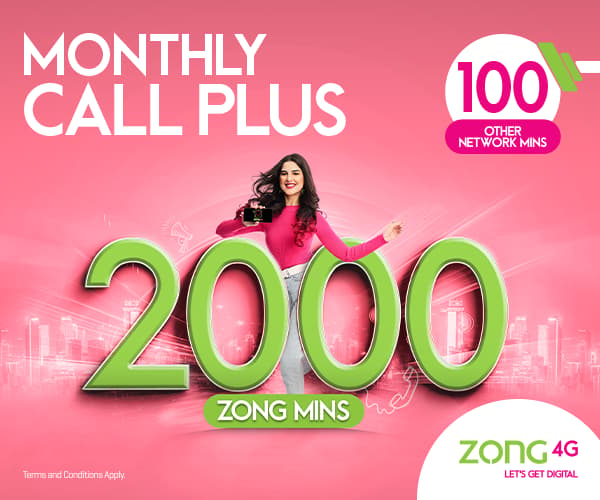 Zong to Zong Call Packages Daily, Weekly, Monthly